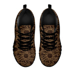 Vintage Sun Pattern Print Black Sneakers