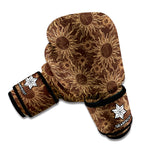 Vintage Sun Pattern Print Boxing Gloves