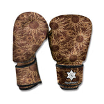 Vintage Sun Pattern Print Boxing Gloves