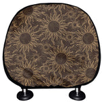 Vintage Sun Pattern Print Car Headrest Covers