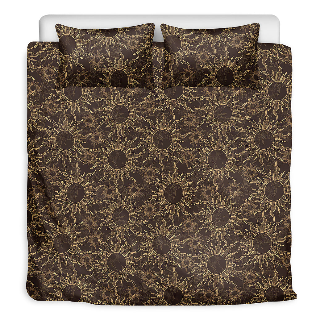 Vintage Sun Pattern Print Duvet Cover Bedding Set