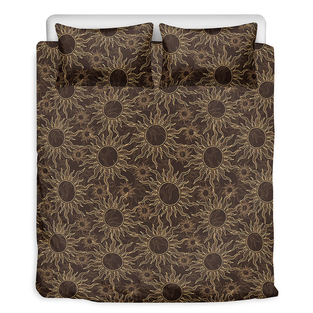 Vintage Sun Pattern Print Duvet Cover Bedding Set