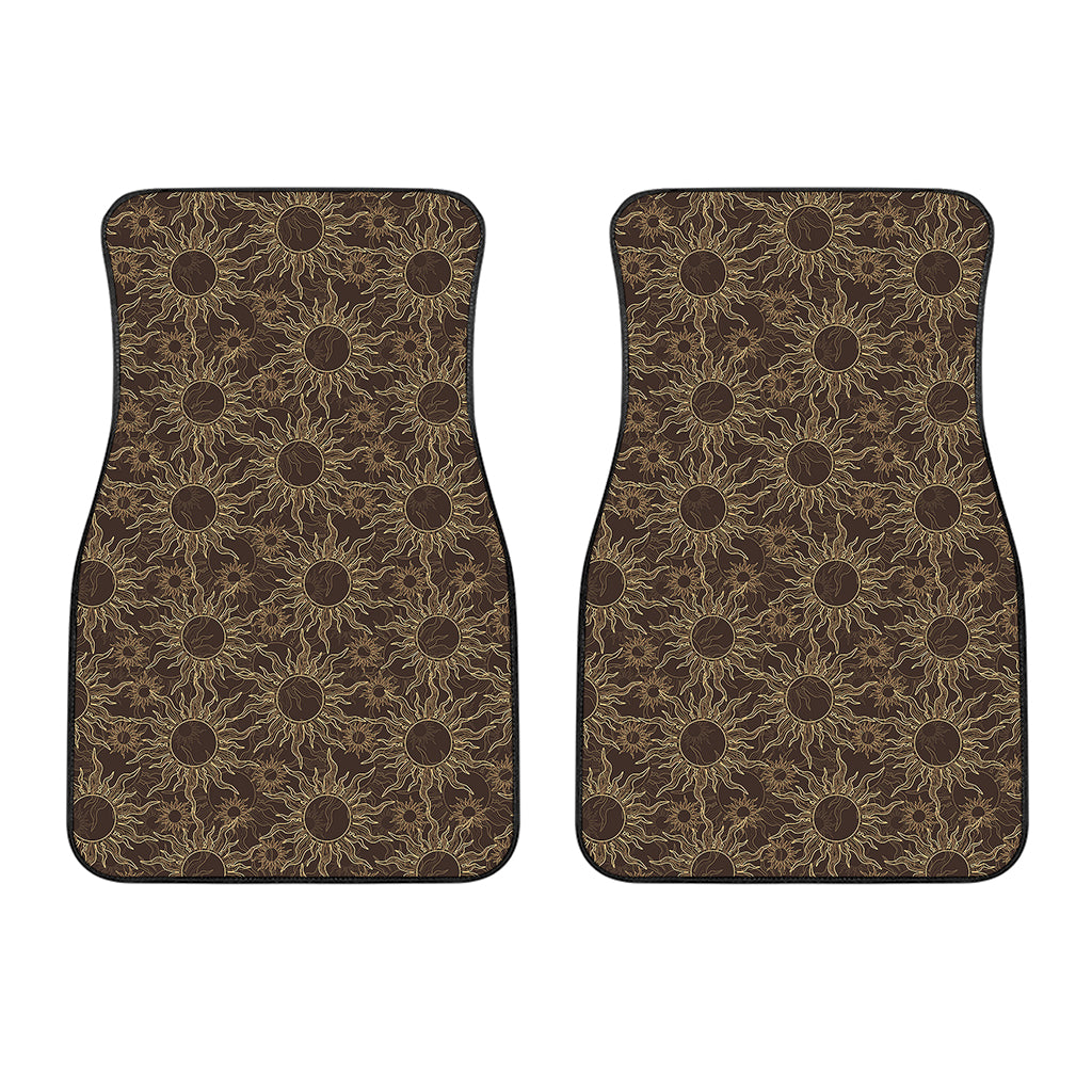 Vintage Sun Pattern Print Front Car Floor Mats
