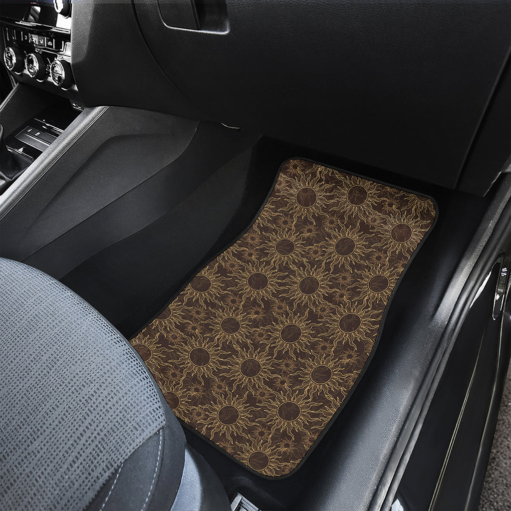 Vintage Sun Pattern Print Front Car Floor Mats
