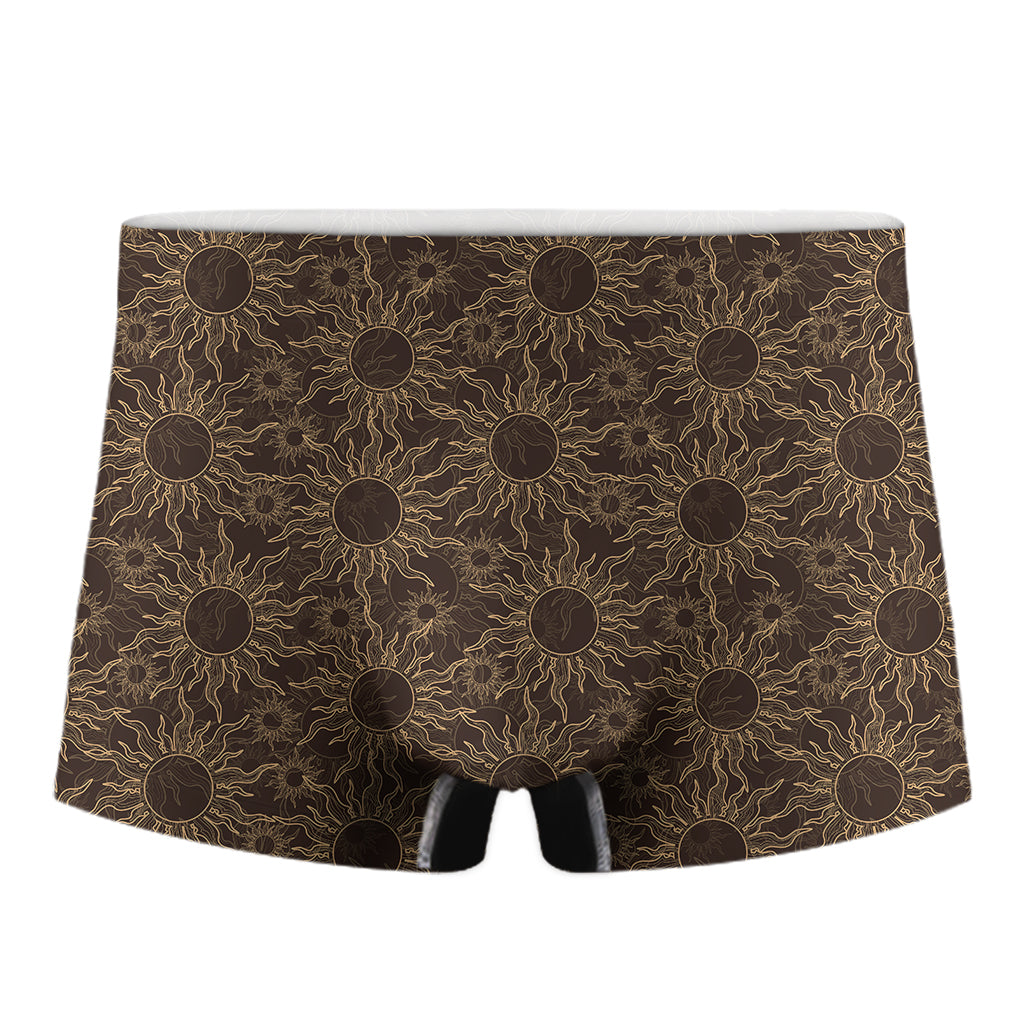 Vintage Sun Pattern Print Men's Boxer Briefs