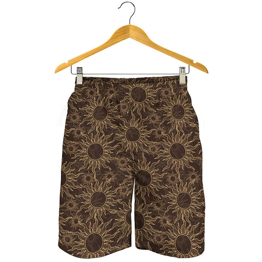 Vintage Sun Pattern Print Men's Shorts