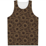 Vintage Sun Pattern Print Men's Tank Top