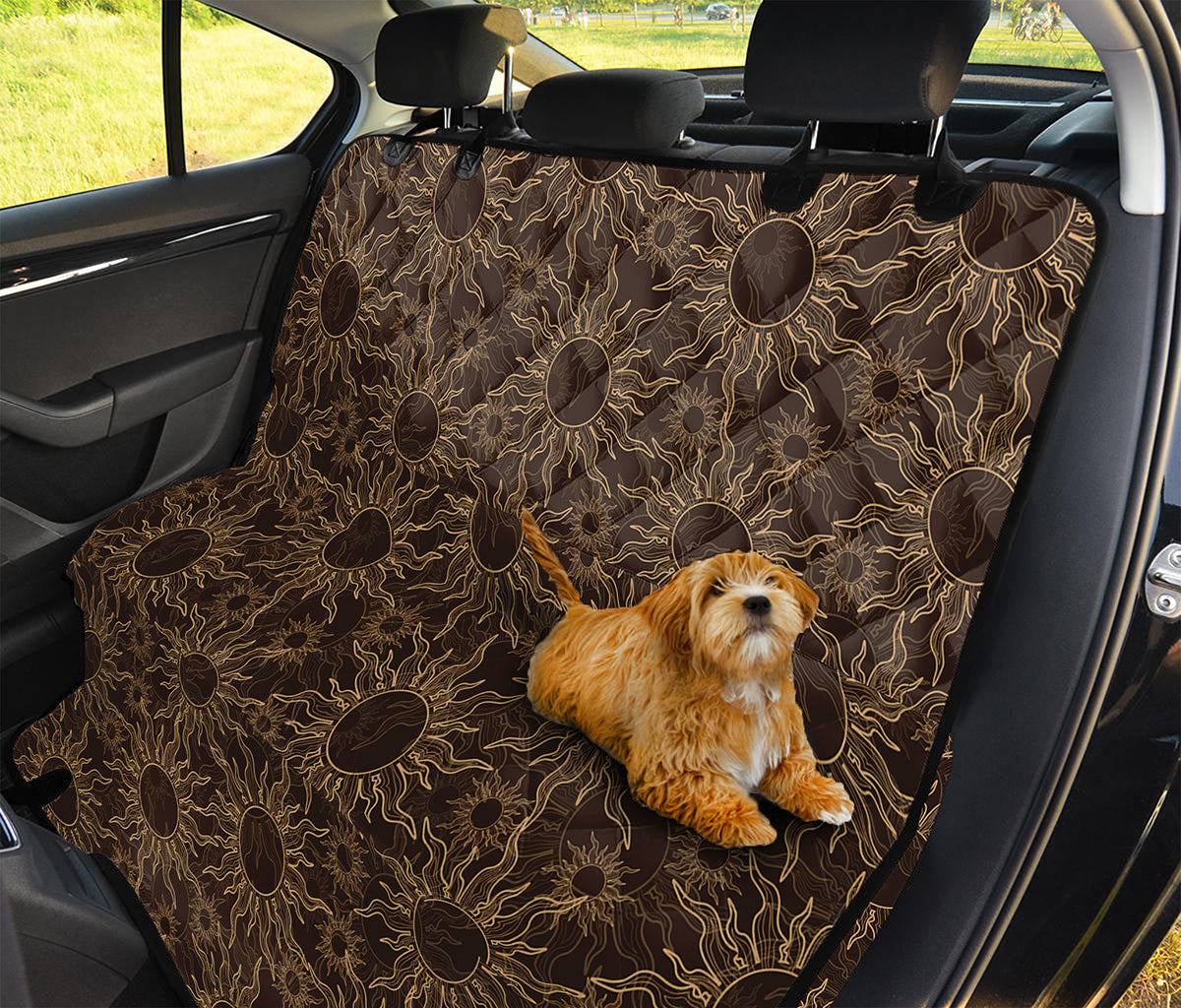 Vintage Sun Pattern Print Pet Car Back Seat Cover