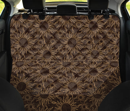 Vintage Sun Pattern Print Pet Car Back Seat Cover