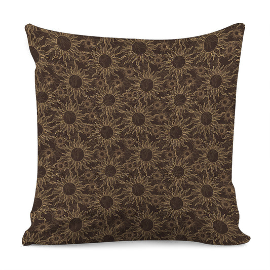 Vintage Sun Pattern Print Pillow Cover