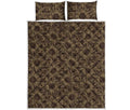 Vintage Sun Pattern Print Quilt Bed Set