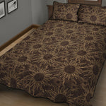 Vintage Sun Pattern Print Quilt Bed Set