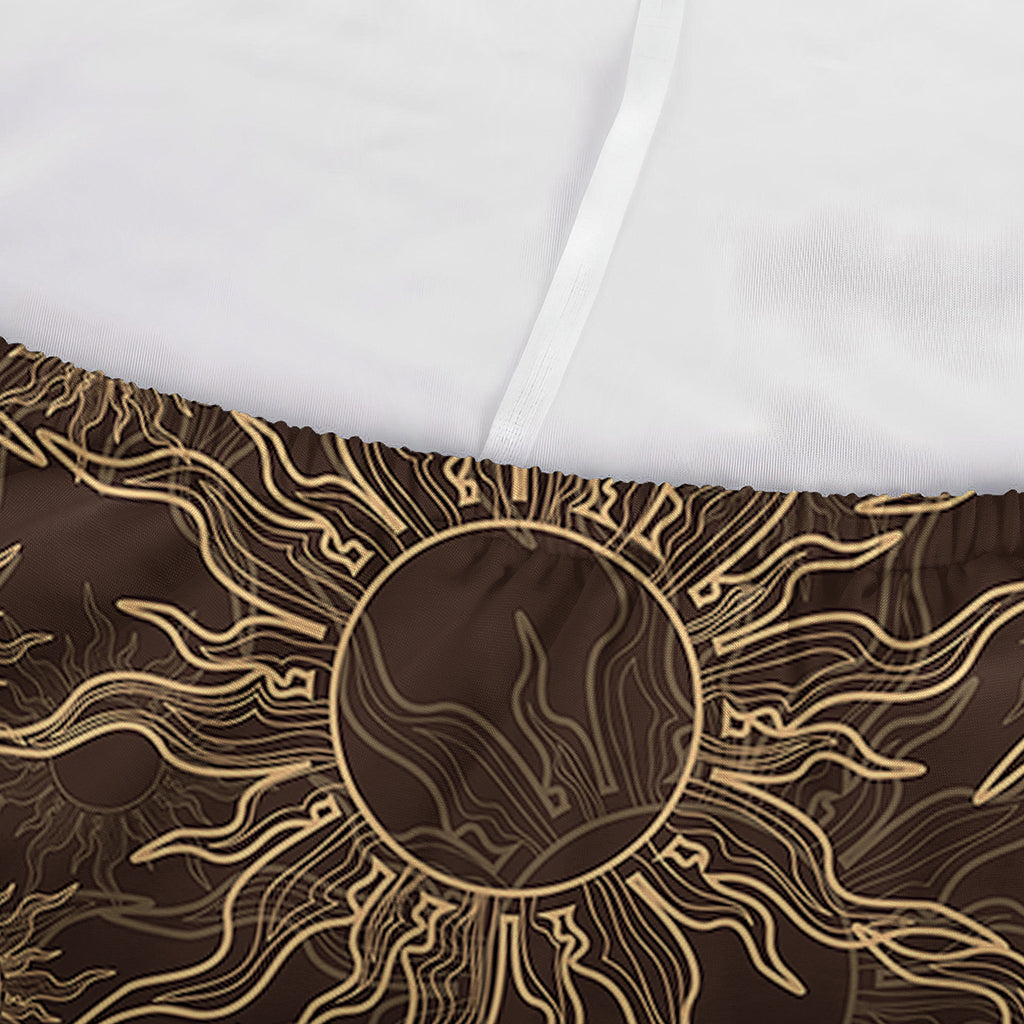 Vintage Sun Pattern Print Sofa Cover