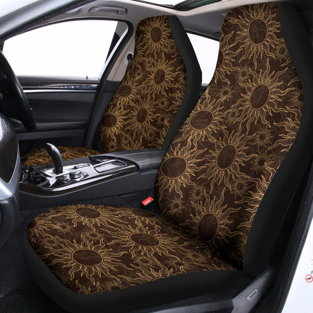 Vintage Sun Pattern Print Universal Fit Car Seat Covers