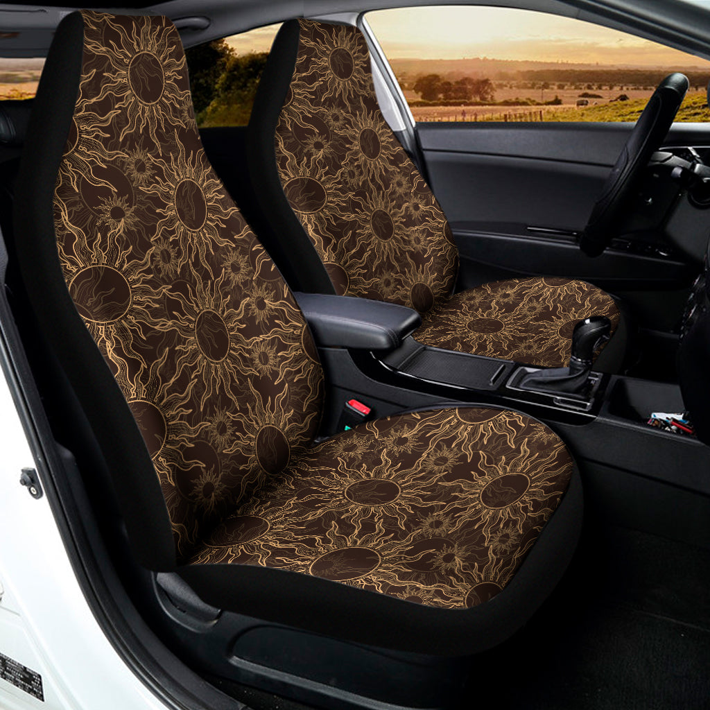 Vintage Sun Pattern Print Universal Fit Car Seat Covers