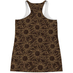 Vintage Sun Pattern Print Women's Racerback Tank Top