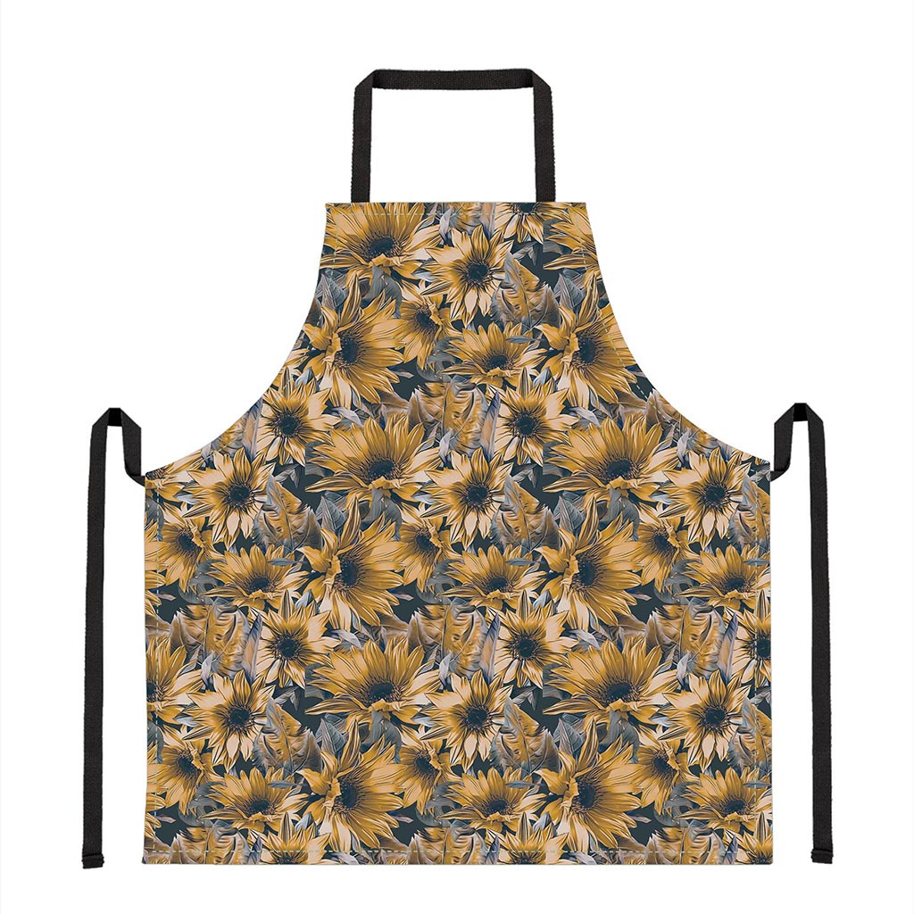 Vintage Sunflower Pattern Print Apron