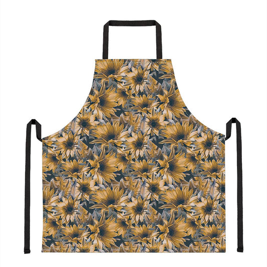 Vintage Sunflower Pattern Print Apron