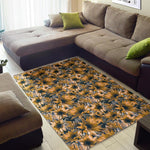 Vintage Sunflower Pattern Print Area Rug GearFrost