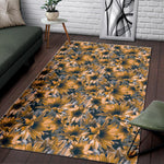 Vintage Sunflower Pattern Print Area Rug GearFrost