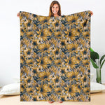 Vintage Sunflower Pattern Print Blanket