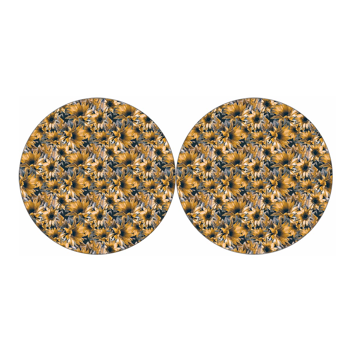 Vintage Sunflower Pattern Print Car Coasters