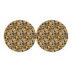 Vintage Sunflower Pattern Print Car Coasters
