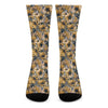 Vintage Sunflower Pattern Print Crew Socks