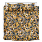 Vintage Sunflower Pattern Print Duvet Cover Bedding Set