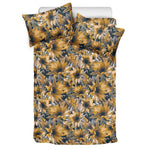 Vintage Sunflower Pattern Print Duvet Cover Bedding Set