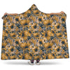 Vintage Sunflower Pattern Print Hooded Blanket