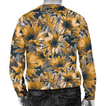 Vintage Sunflower Pattern Print Men's Crewneck Sweatshirt GearFrost