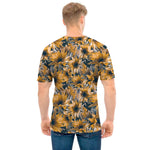 Vintage Sunflower Pattern Print Men's T-Shirt