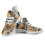 Vintage Sunflower Pattern Print Mesh Knit Shoes GearFrost