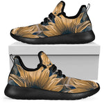 Vintage Sunflower Pattern Print Mesh Knit Shoes GearFrost