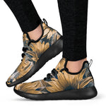 Vintage Sunflower Pattern Print Mesh Knit Shoes GearFrost