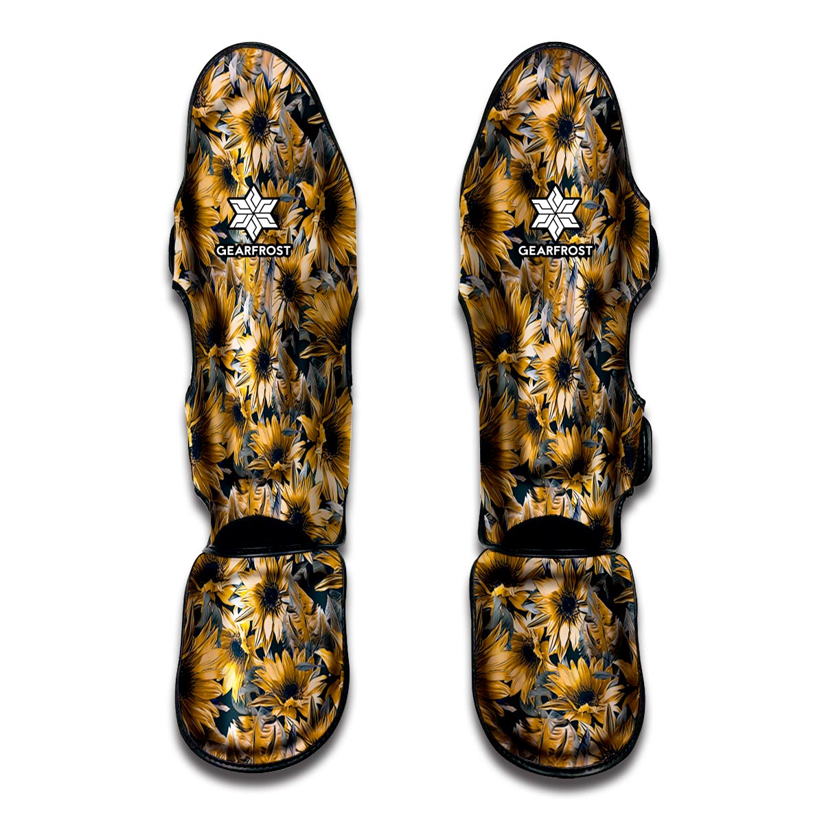 Vintage Sunflower Pattern Print Muay Thai Shin Guard