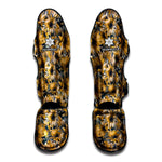 Vintage Sunflower Pattern Print Muay Thai Shin Guard