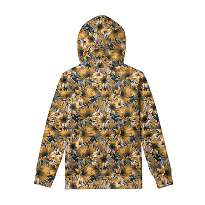 Vintage Sunflower Pattern Print Pullover Hoodie