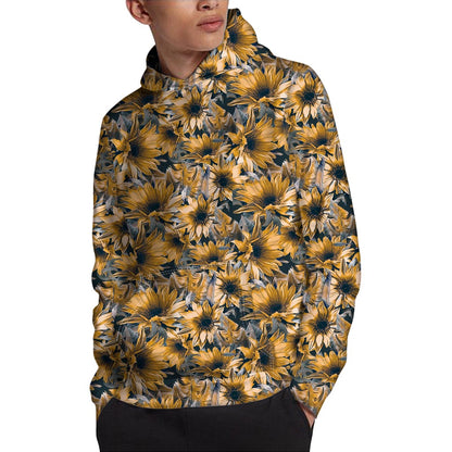 Vintage Sunflower Pattern Print Pullover Hoodie