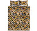 Vintage Sunflower Pattern Print Quilt Bed Set