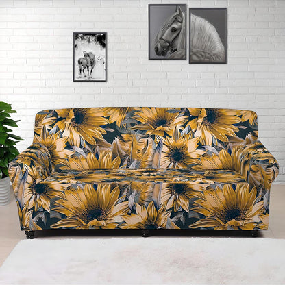 Vintage Sunflower Pattern Print Sofa Cover