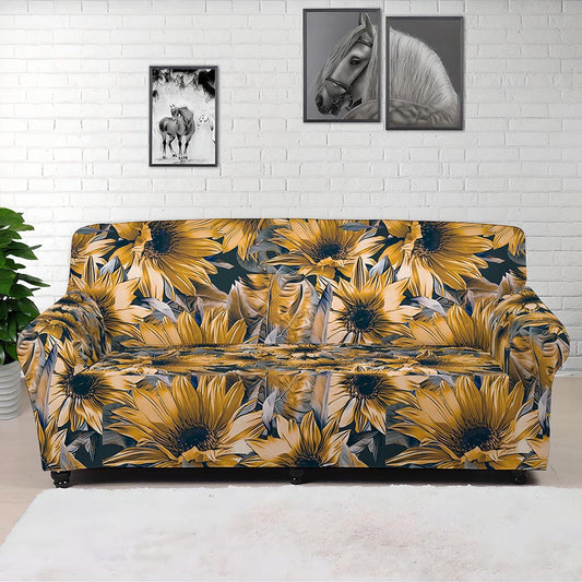 Vintage Sunflower Pattern Print Sofa Cover