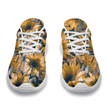 Vintage Sunflower Pattern Print Sport Shoes GearFrost