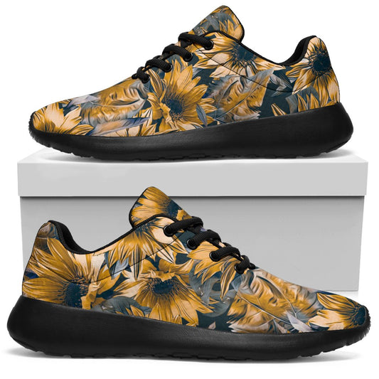 Vintage Sunflower Pattern Print Sport Shoes GearFrost