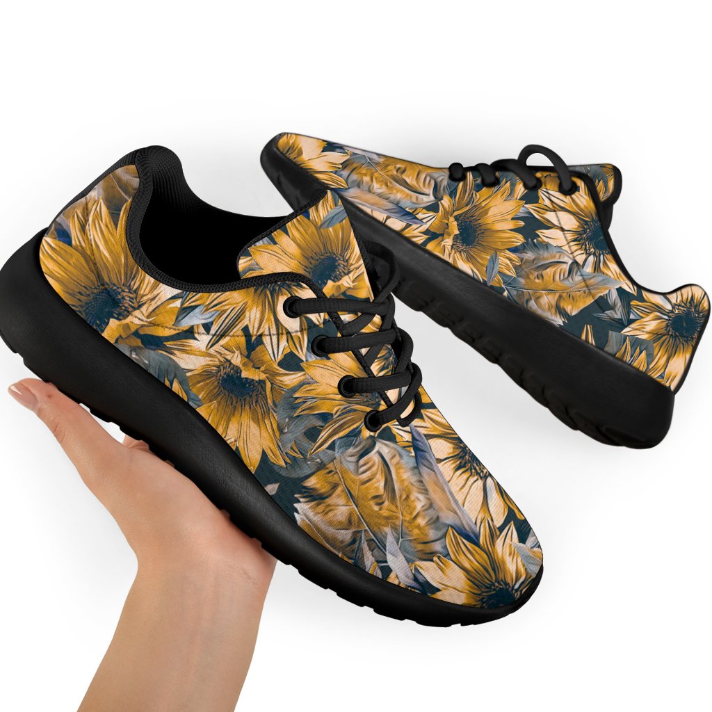 Vintage Sunflower Pattern Print Sport Shoes GearFrost