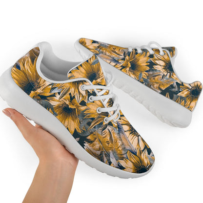 Vintage Sunflower Pattern Print Sport Shoes GearFrost