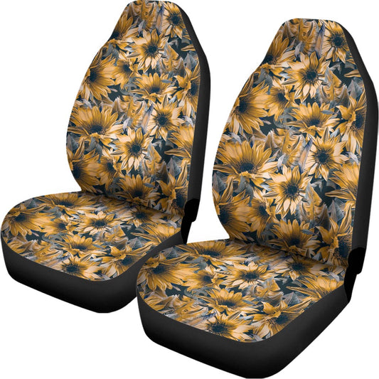 Vintage Sunflower Pattern Print Universal Fit Car Seat Covers
