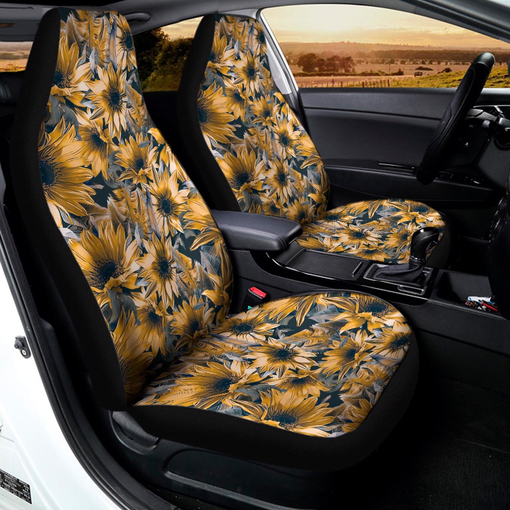Vintage Sunflower Pattern Print Universal Fit Car Seat Covers