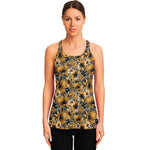 Vintage Sunflower Pattern Print Women's Racerback Tank Top